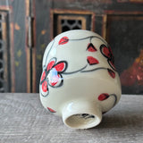 Red Plumflower Tea Bowl #38 (Free Shipping)