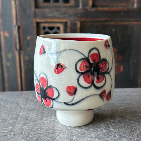 Red Plumflower Wine Cup #39 (Free Shipping)