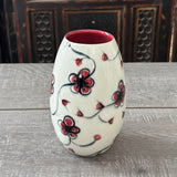 Red Plumflower Vase #1 (Free Shipping)