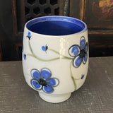 Blue Plumflower Yunomi #2 (Free Shipping)