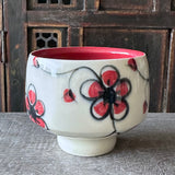 Red Plumflower Bowl #38 (Free Shipping)