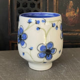 Blue Plumflower Yunomi #2 (Free Shipping)