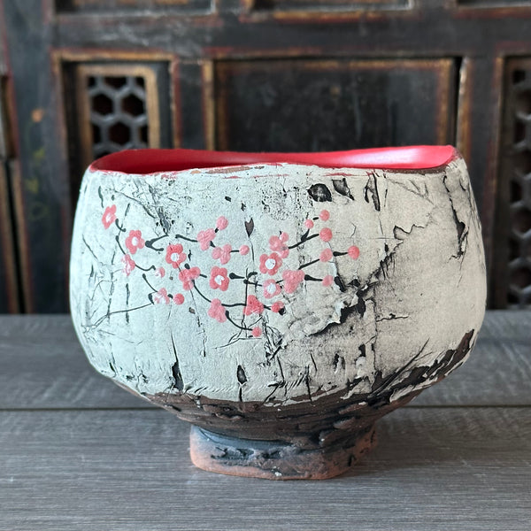 Cherry Blossom Serving Bowl #28 - Dark Pink (Free Shipping)