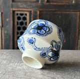 Blue Plumflower Tea Bowl #43 (Free Shipping)