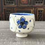 Blue Plumflower Tea Bowl # 1