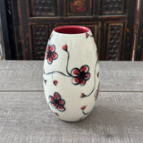 Red Plumflower Vase #1 (Free Shipping)