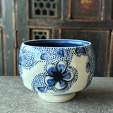 Blue Plumflower Bowl #40 (Free Shipping)