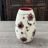 Red Plumflower Vase #1 (Free Shipping)