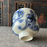 Blue Plumflower Tea Bowl #42 (Free Shipping)