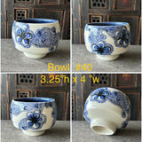 Blue Plumflower Bowl #40 (Free Shipping)