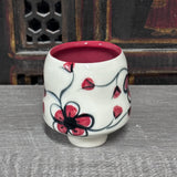 Red Plumflower Tea Bowl #38