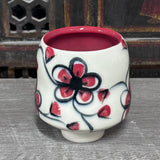 Red Plumflower Tea Bowl #38