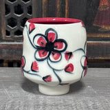 Red Plumflower Tea Bowl #38