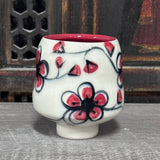 Red Plumflower Tea Bowl #38