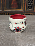 Red Plumflower Yunomi (Free Shipping)