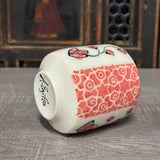 Geometric Pattern Yunomi /  Juice Cup in Red (Free Shipping)