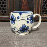 Oval Blue Plumflower Mug (#M2) 13 oz (Free Shipping)