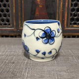 Oval Blue Plumflower Mug (#M2) 13 oz (Free Shipping)