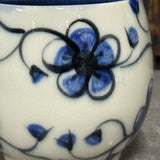 Oval Blue Plumflower Mug (#M2) 13 oz (Free Shipping)