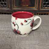 Oval Red Plumflower Mug (#M3) 13 oz (Free Shipping)