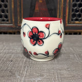Oval Red Plumflower Mug (#M3) 13 oz (Free Shipping)
