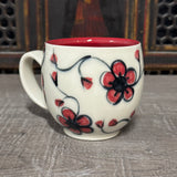 Oval Red Plumflower Mug (#M3) 13 oz (Free Shipping)
