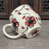 Oval Red Plumflower Mug (#M3) 13 oz (Free Shipping)