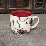 Red Plumflower Mug (#M4) 13 oz (Free Shipping)