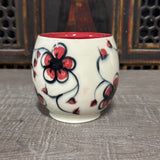 Oval Red Plumflower Mug (#M5) 13 oz (Free Shipping)