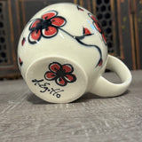 Oval Red Plumflower Mug (#M5) 13 oz (Free Shipping)