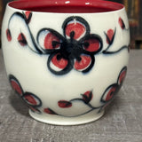 Oval Red Plumflower Mug (#M6) 13 oz (Free Shipping)