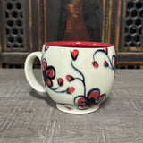 Oval Red Plumflower Mug (#M6) 13 oz (Free Shipping)