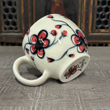 Oval Red Plumflower Mug (#M6) 13 oz (Free Shipping)