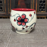 Oval Red Plumflower Mug (#M7) 13 oz (Free Shipping)