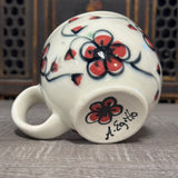 Oval Red Plumflower Mug (#M7) 13 oz (Free Shipping)