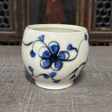 Oval Blue Plumflower Mug (#M8) 13 oz (Free Shipping)