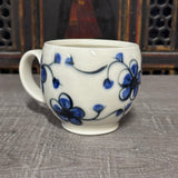 Oval Blue Plumflower Mug (#M8) 13 oz (Free Shipping)