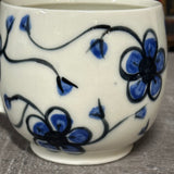 Oval Blue Plumflower Mug (#M9) 13 oz (Free Shipping)