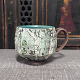 Tree Mug #2 w/painted leaves (15 oz)