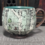 Tree Mug #2 w/painted leaves (15 oz)