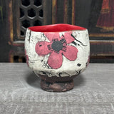 Rustic Plum Flower Tea Bowl #8 (7 oz)