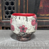 Rustic Plum Flower Tea Bowl #8 (7 oz)