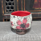 Rustic Plum Flower Tea Bowl #8 (7 oz)