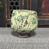 Chartreuse Lady Bug Tea Bowl #1 (9 oz)