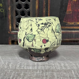 Chartreuse Lady Bug Tea Bowl #1 (9 oz)