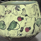 Chartreuse Lady Bug Tea Bowl #1 (9 oz)