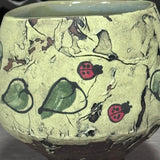 Chartreuse Lady Bug Tea Bowl #1 (9 oz)