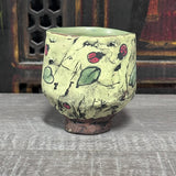 Chartreuse Lady Bug Tea Bowl #2 (8 oz)