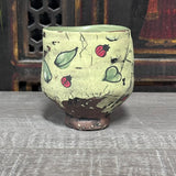 Chartreuse Lady Bug Tea Bowl #2 (8 oz)