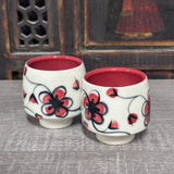 Red Plumflower Sake Set